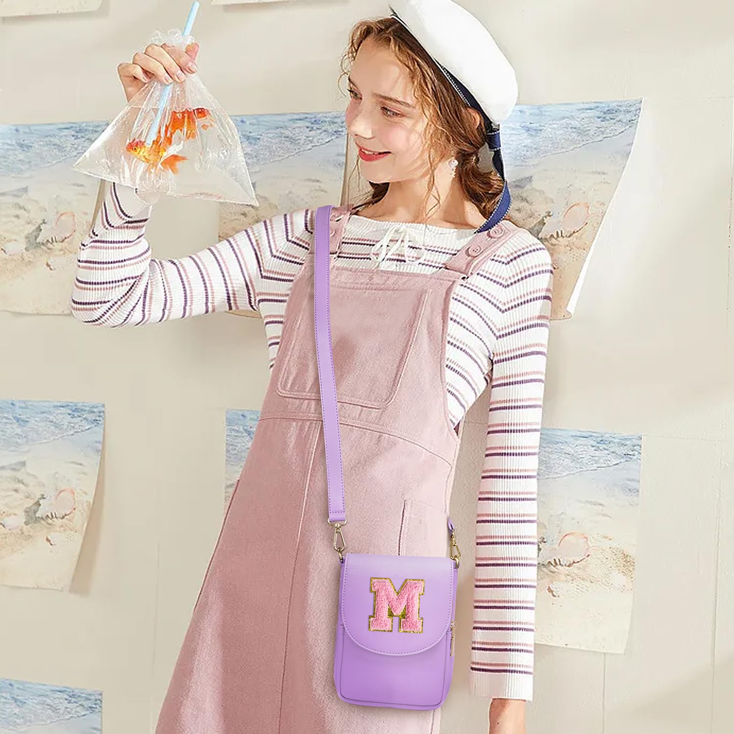 Stylish Leather Crossbody Purse for Teen Girls - Small Initial Phone Bag with Triple Compartment (Perfect for School, Travel & Everyday Use)