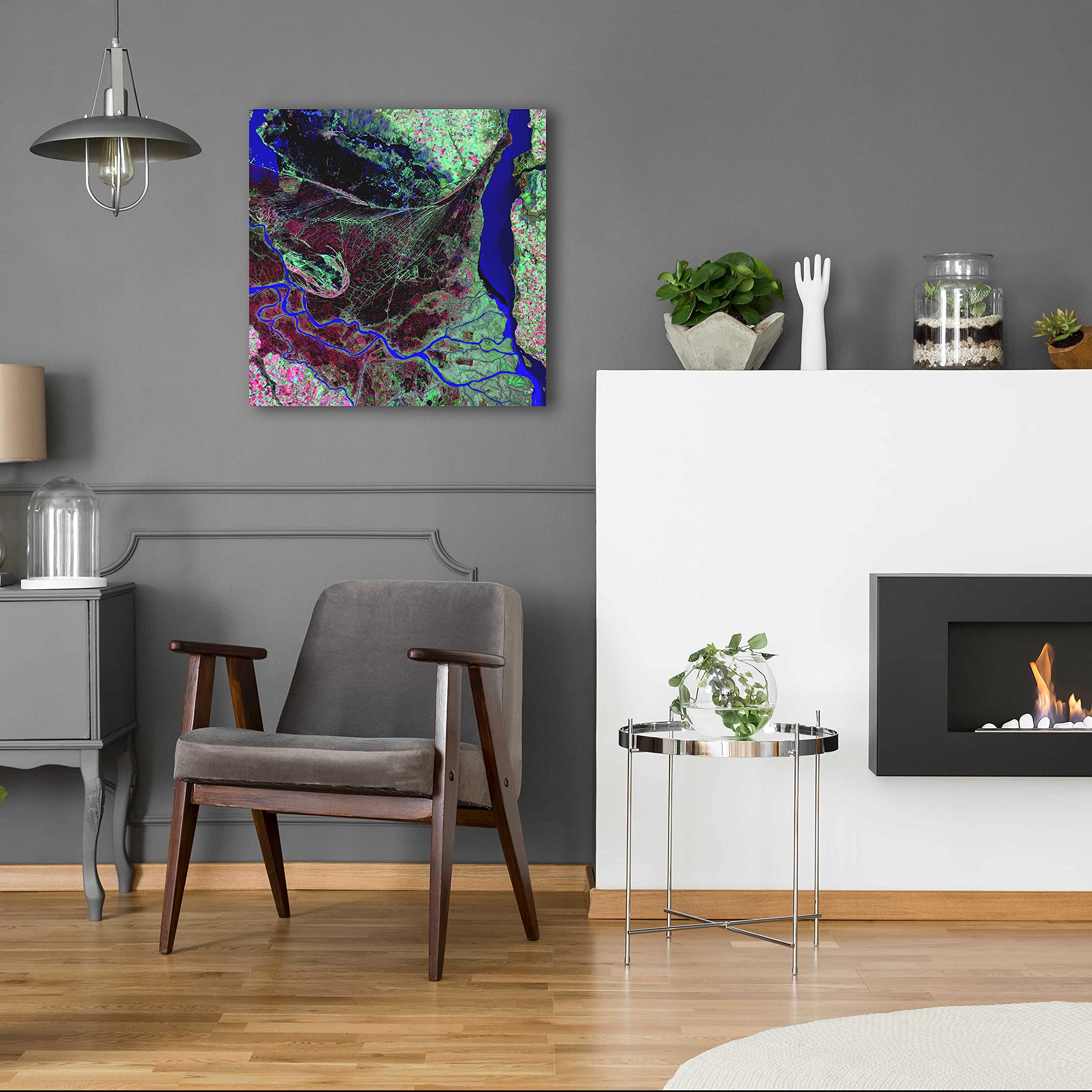 Epic Art 'Earth as Art: Parana River Delta' Acrylic Glass Wall Art - 24x24 Inch Modern Home Decor - Perfect for Living Room, Bedroom or Office