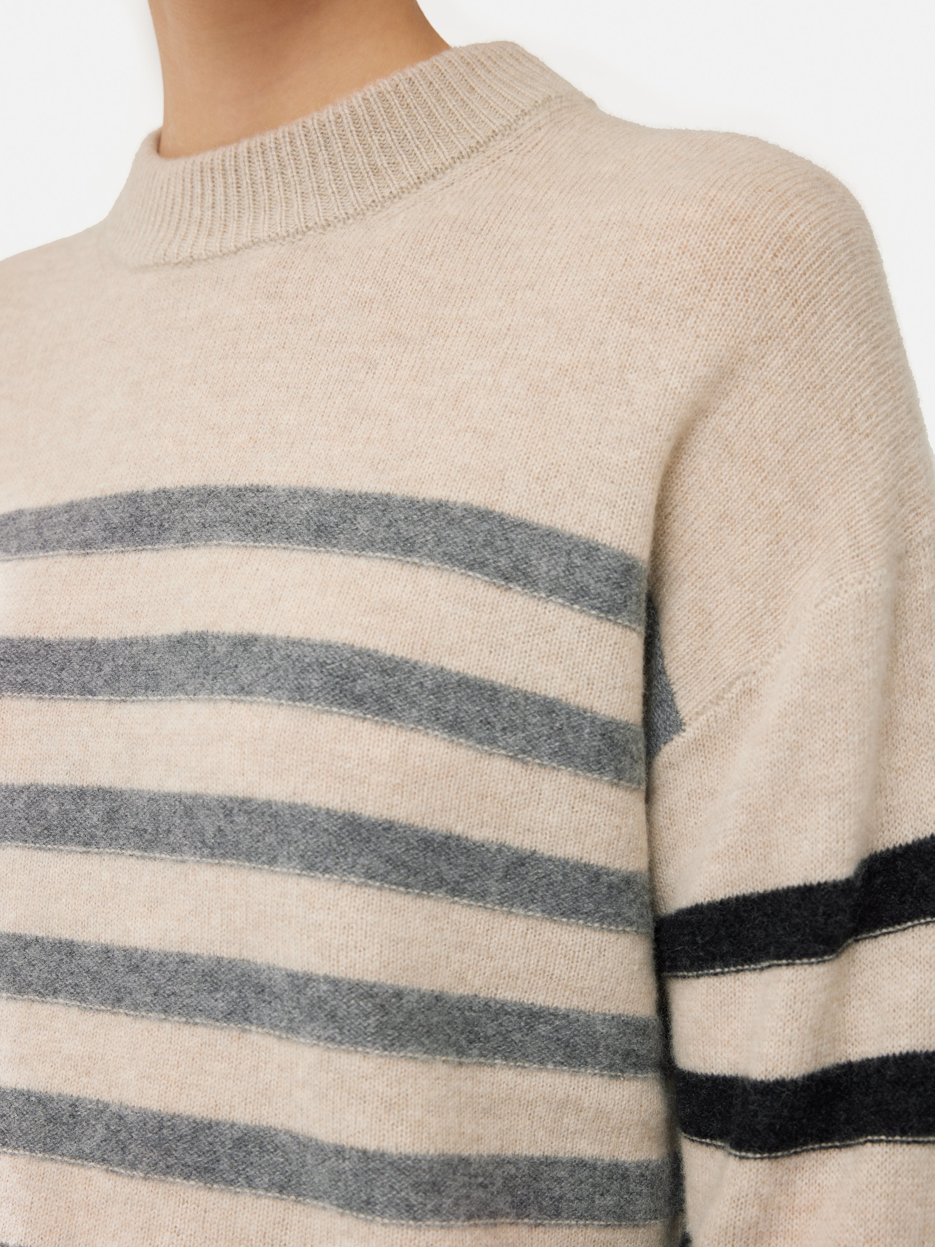Premium Merino Cashmere Striped Sweater for Women | Soft & Warm Winter Knitwear | Perfect for Office, Travel & Casual Outfits