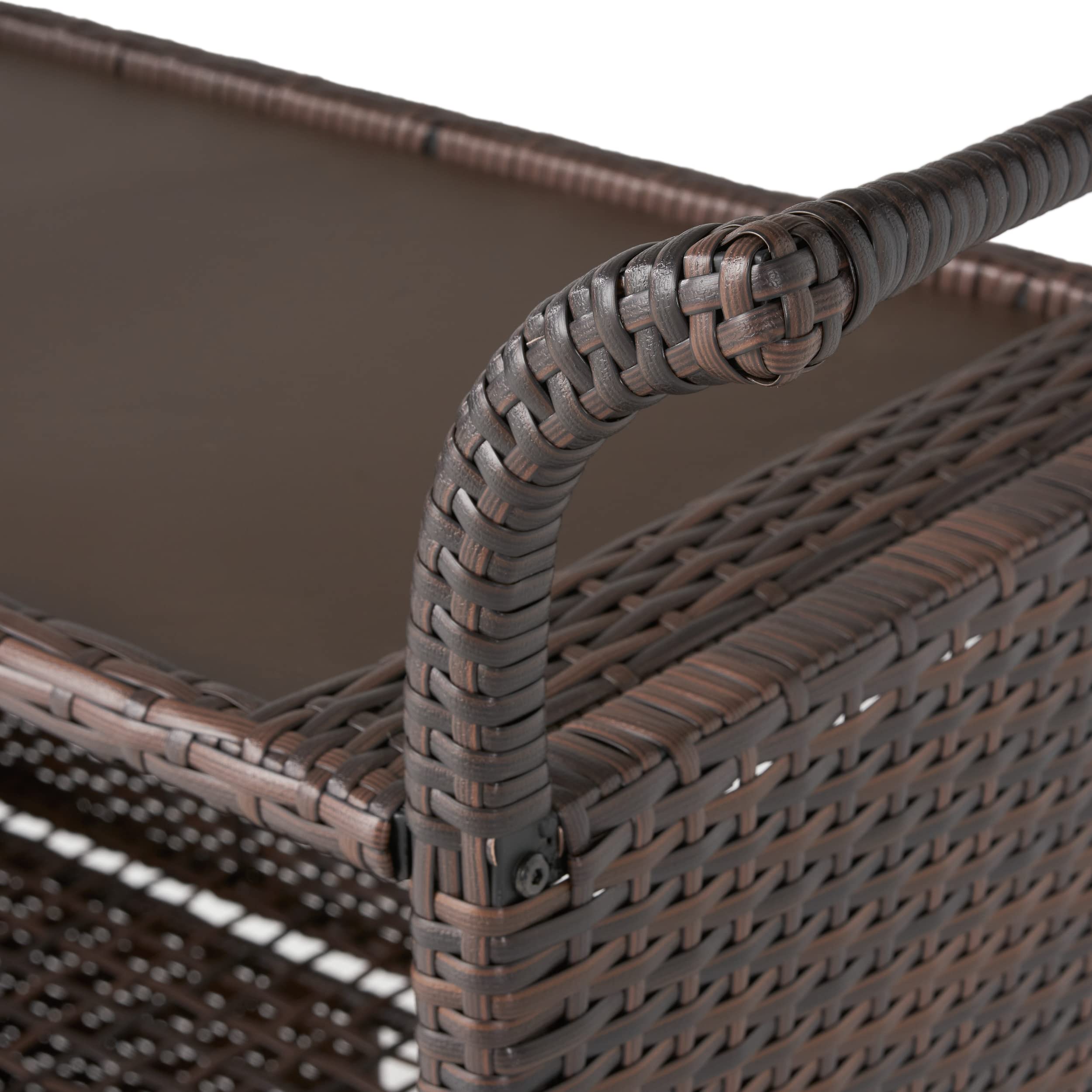 Christopher Knight Home Corona Outdoor Wicker Bar Table Cart - Multibrown Patio Furniture for Poolside, Garden, or Backyard Entertaining