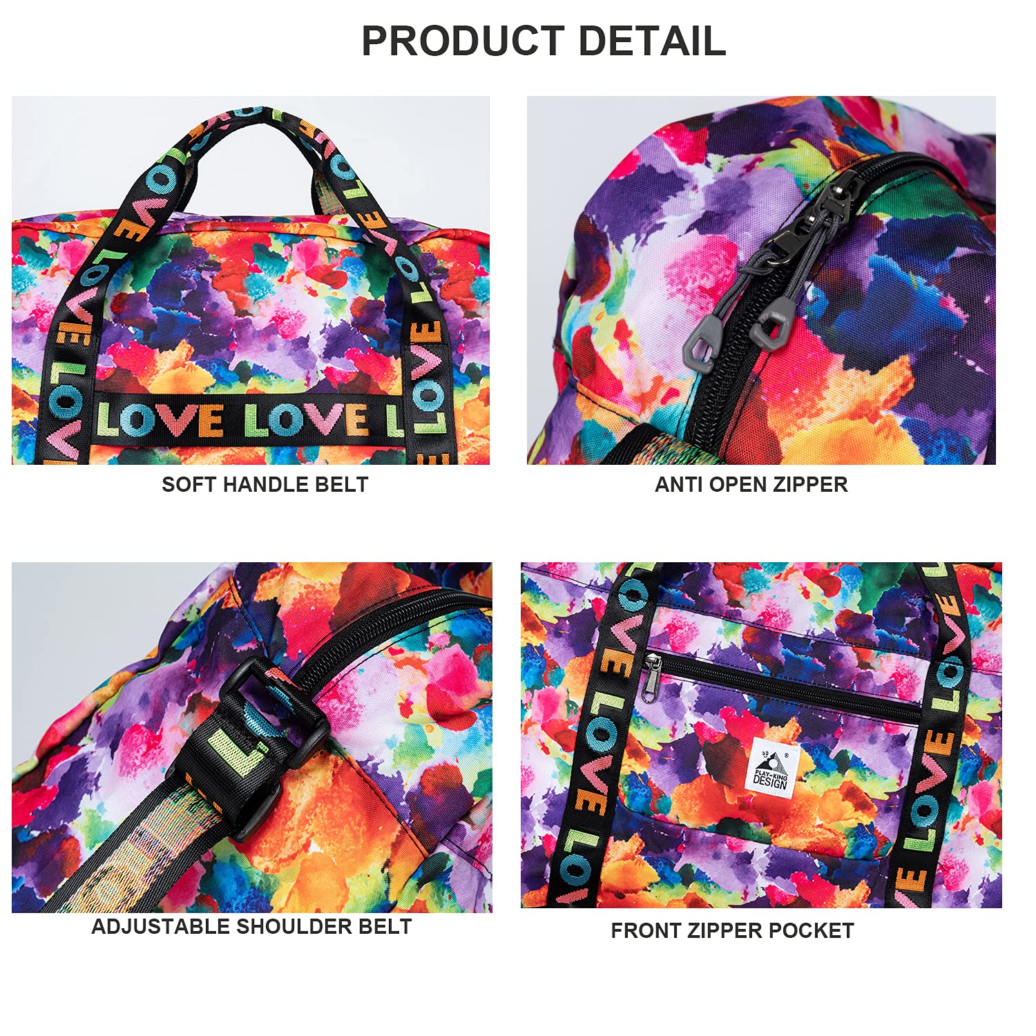 PLAY KING Foldable Travel Duffel Bag - Lightweight Carry-On Luggage for Women | Perfect for Gym, Weekend Trips & Air Travel
