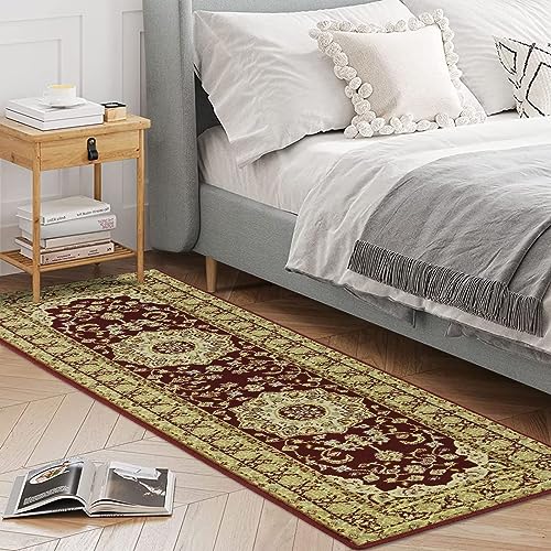 GARVEE 2x6 Runner Rugs - Soft Boho Indoor Carpet for Living Room, Bedroom, Dining Room, Kitchen, Office & Nursery - Easy Care Home Decor Accent Floor Mat in Red - Perfect for Hallways, Entryways & Cozy Spaces