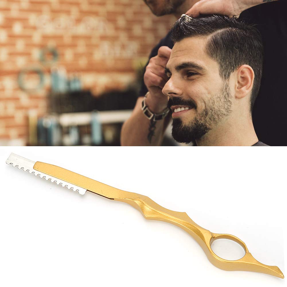 Professional Hair Texturizing & Thinning Razor - Feather Styling Razor for Precision Hair Cutting & Styling (Gold) - Salon & Home Hairdressing Tool for Layered Cuts & Texture Creation