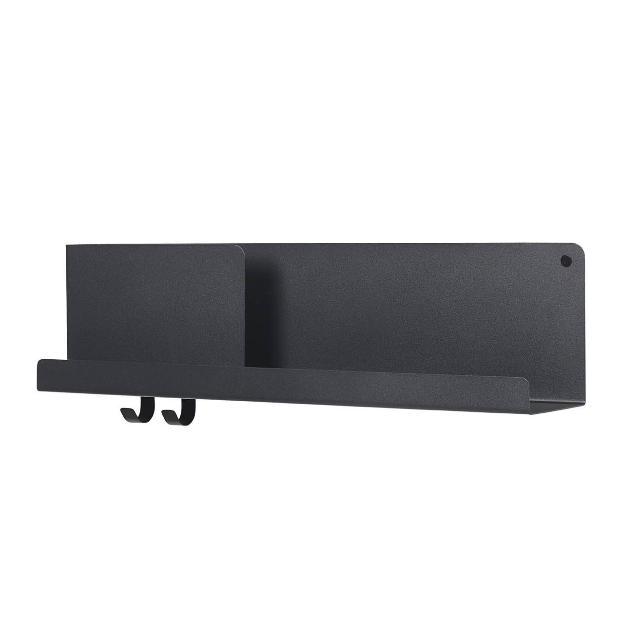 MUUTO Folded Shelves - Modern Black Wall Shelf, 24.8x2.56 Inches - Perfect for Living Room, Bedroom & Office Storage & Display