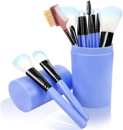 LAKYOU GLOW 12-Piece Makeup Brush Set - Professional Foundation, Eyeshadow, Eyebrow, Eyeliner, Blush, Powder, Concealer & Contour Brushes | Perfect for Everyday Makeup & Travel | Pack of 12