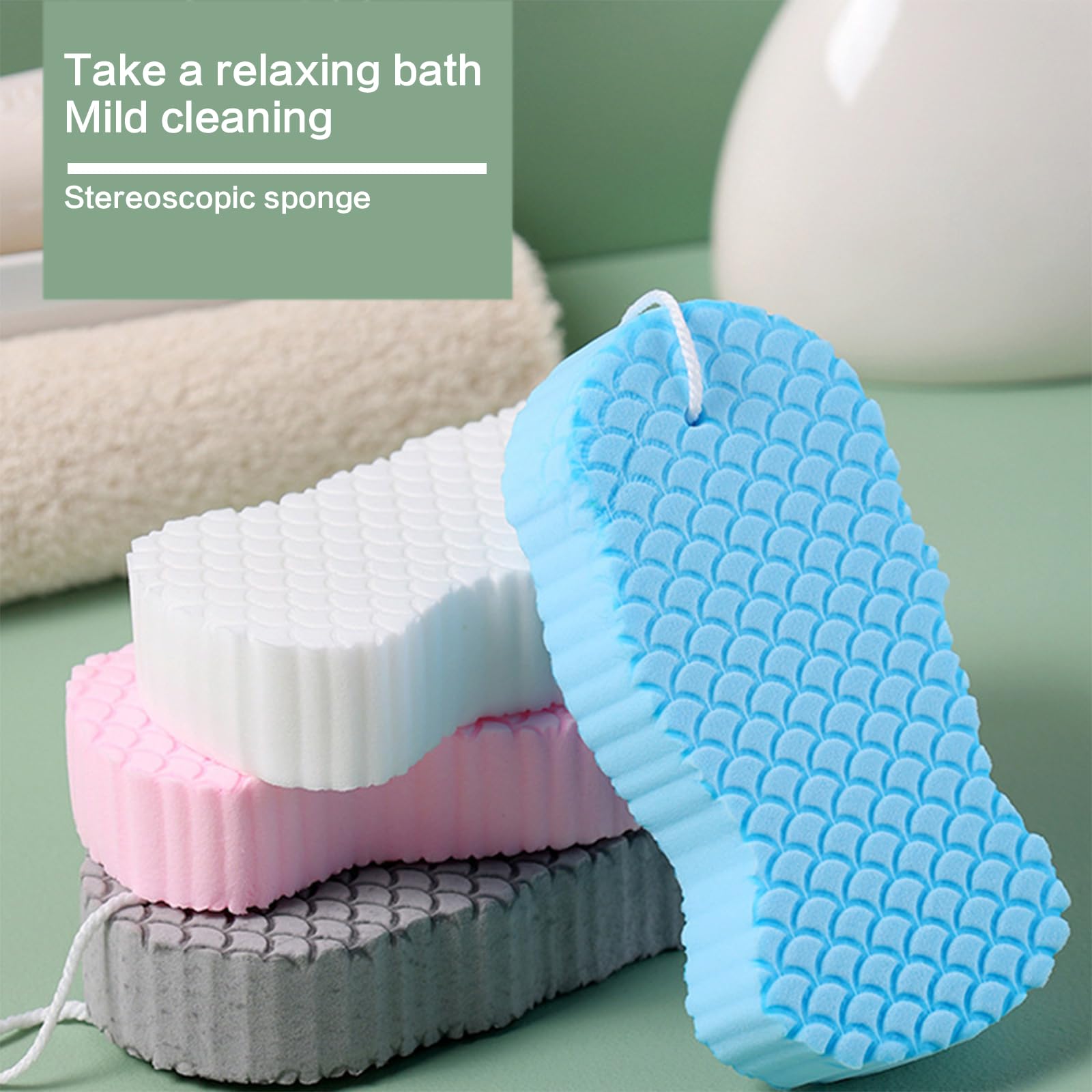 Exfoliating Body Scrubber - Soft Bath Sponge for Dead Skin Removal & Gentle Cleansing - Perfect for Shower, Bath & Spa Relaxation