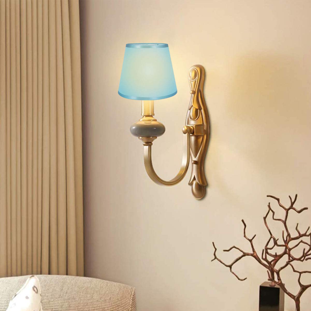 OSALADI 1pc Fabric Lampshade Cover for Gauze Lamps - Decorative Chandelier, Wall & Ceiling Light Fixture - E27 Bulb Compatible - Perfect for Bedroom, Living Room & Office Lighting Decor