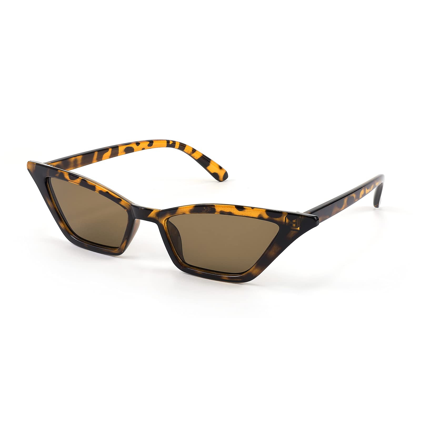FEISEDY Vintage Cat Eye Sunglasses for Women - Small Square Retro Shades with UV Protection - Perfect for Beach, Driving, and Fashion Outfits