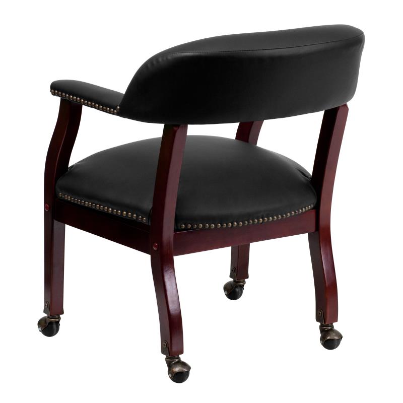 Premium FLASH Leather Office Conference Chair with Accent Nailhead Trim & Smooth-Rolling Casters - Ergonomic Executive Desk Chair for Home Office, Conference Rooms & Professional Workspaces