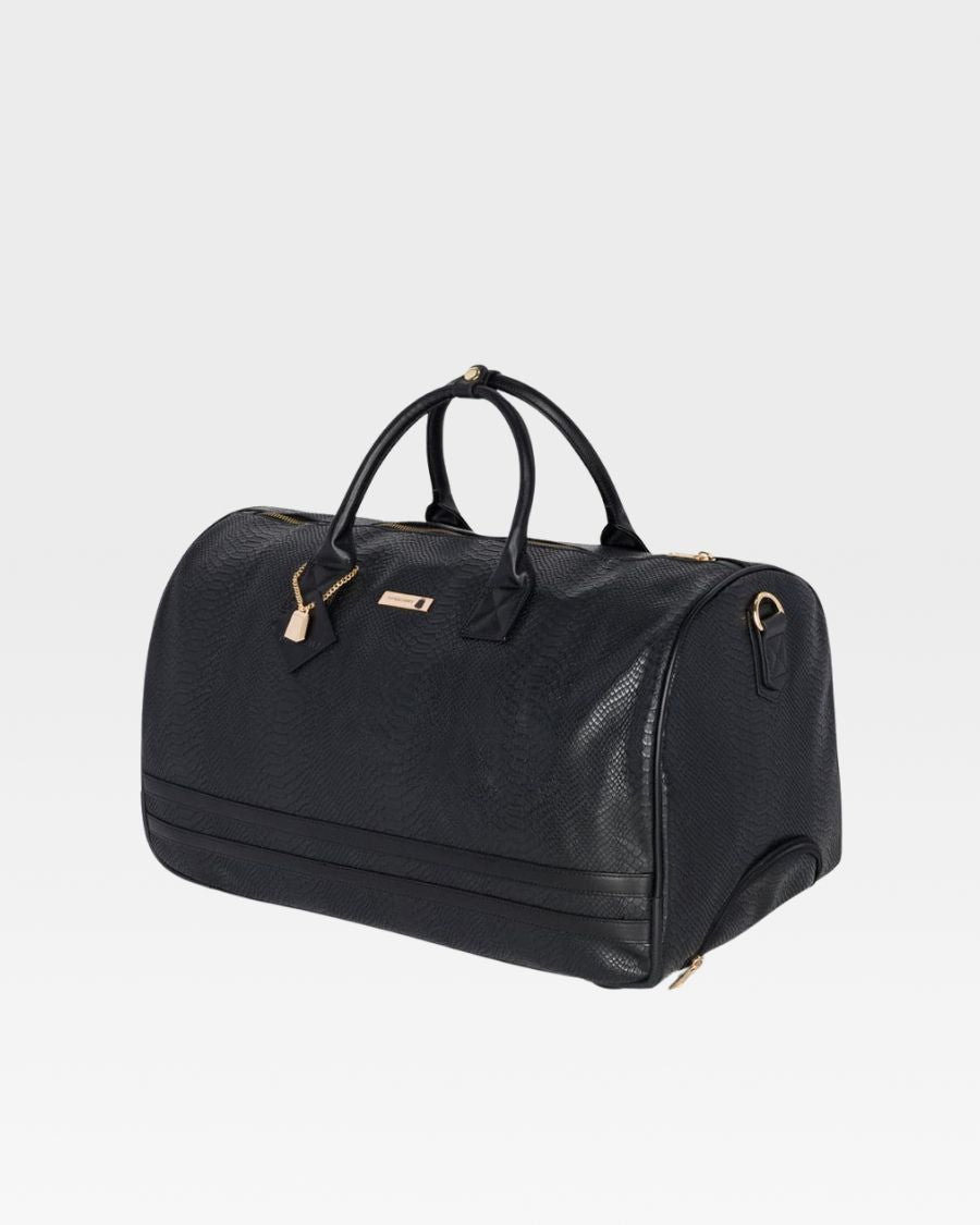 Apollo 1 Black Rolling Duffle Bag - Water-Resistant Expandable Luggage for Travel, Gym & Sports - Perfect Carry-On for Airplanes, Weekend Trips & Workouts