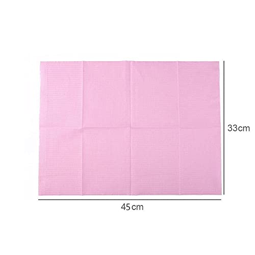 **Disposable Dental Bibs Waterproof 125 Pack, Pink 13