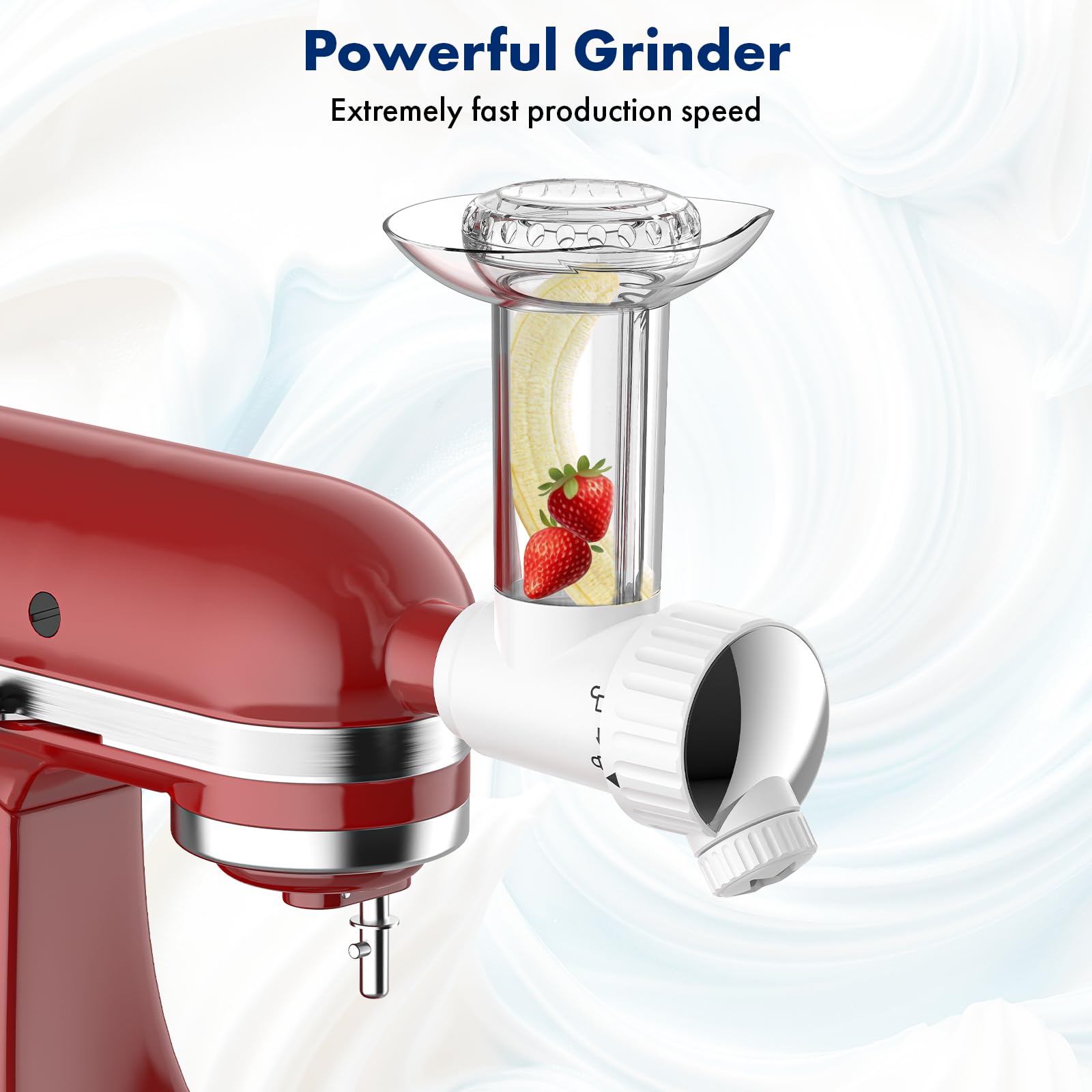 Kitchenaid Frozen Fruit Soft Serve Maker Attachment - Dairy-Free Ice Cream & Yogurt Maker, Sorbet Maker for Kitchenaid Mixers - Dishwasher Safe | Perfect for Healthy Desserts, Vegan Treats & Summer Refreshments