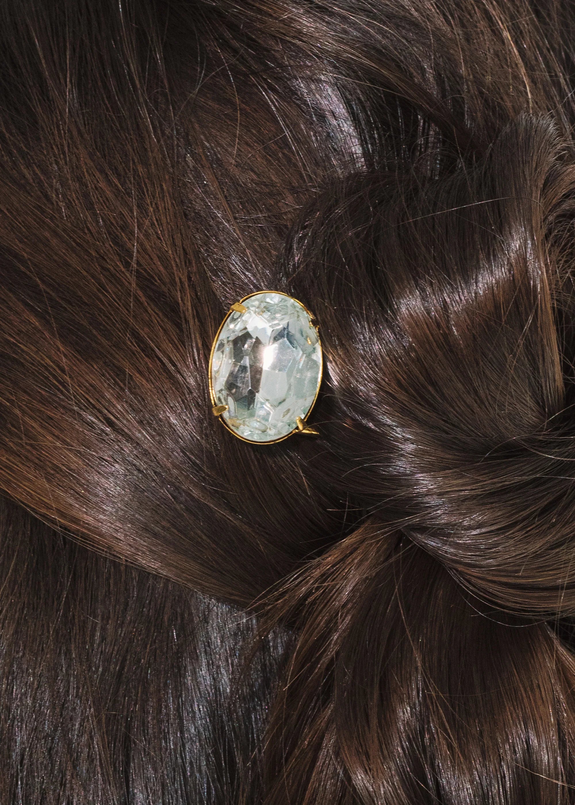 Elegant Crystal Gemma Hairpin - Vintage Gold Hair Accessory for Weddings, Parties & Special Occasions