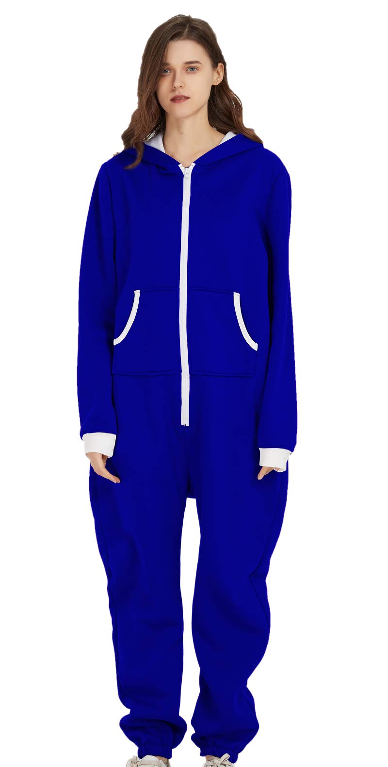 Unisex Adult Hooded Jumpsuit Pajama & Sportswear Onesie - Comfortable All-in-One Outfit for Women & Men | Perfect for Lounging, Sleepwear & Casual Wear