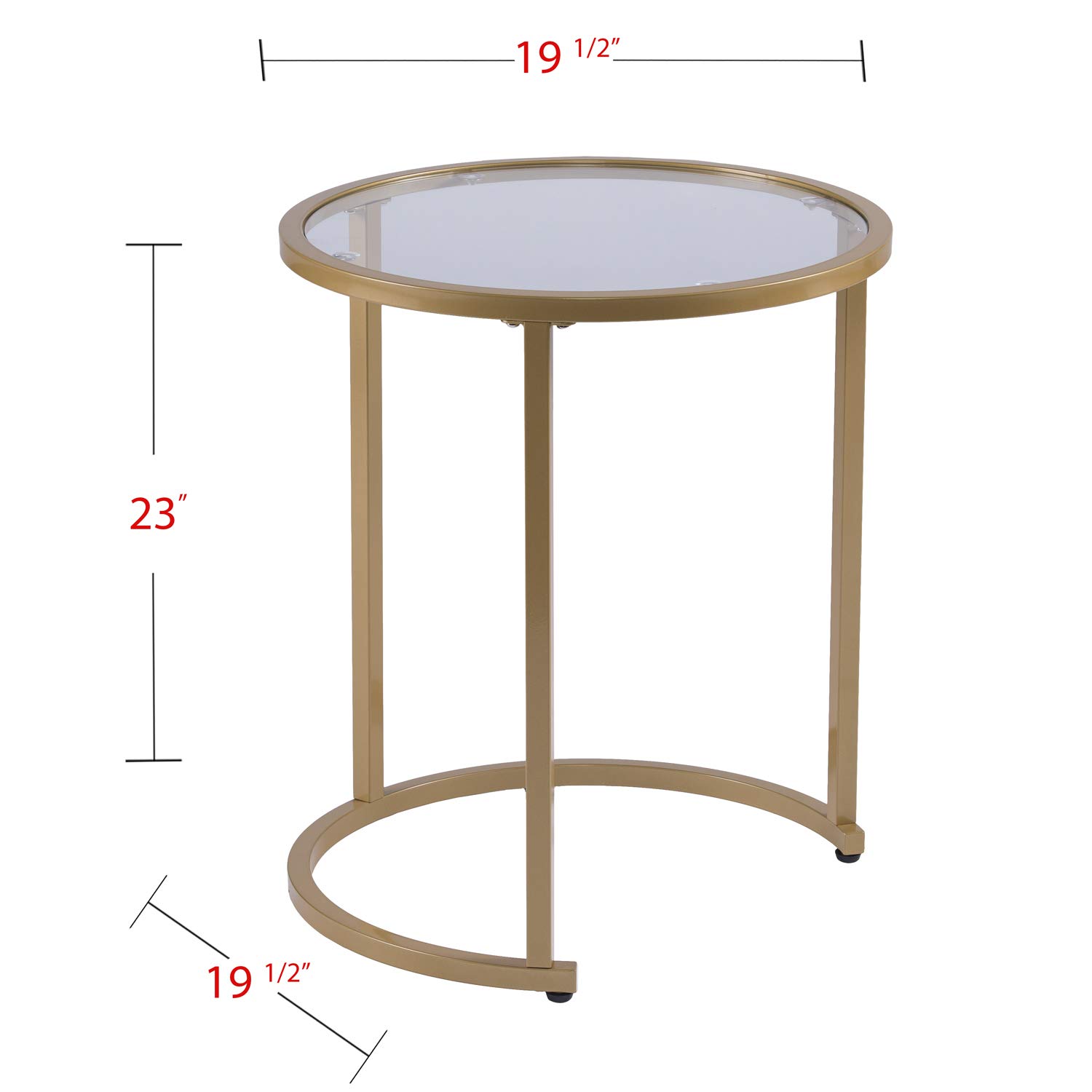 SEI Furniture Evelyn Glam Nesting Side Table 2-Piece Set in Gold - Modern Accent Tables for Living Room, Bedroom & Office Decor