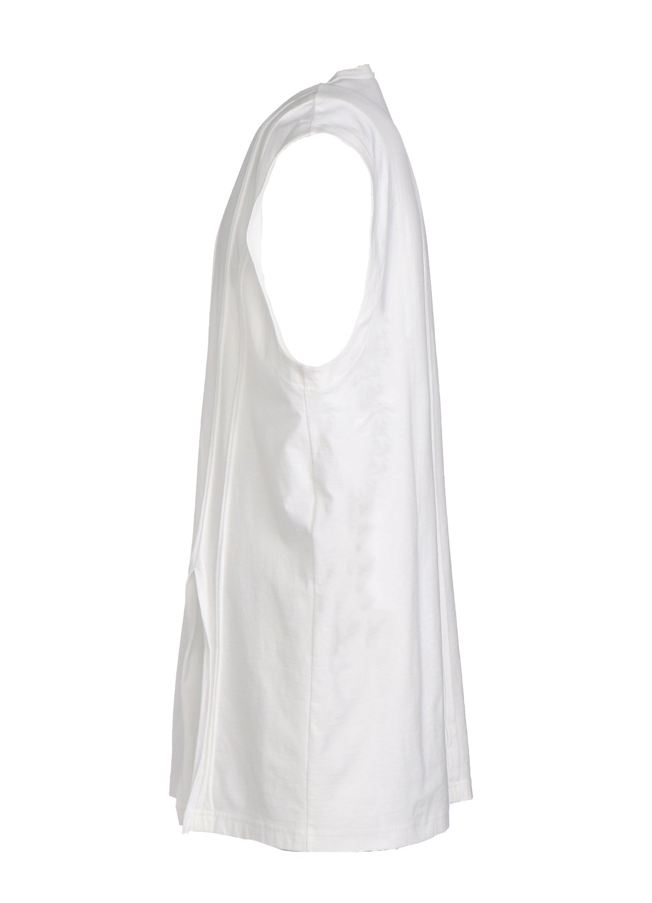 Soft Cotton Jersey Vertically Grafted Sleeveless Top with Side Slit - Breathable Summer Tank for Women | Casual Wear, Beach Outfit & Layering Staple
