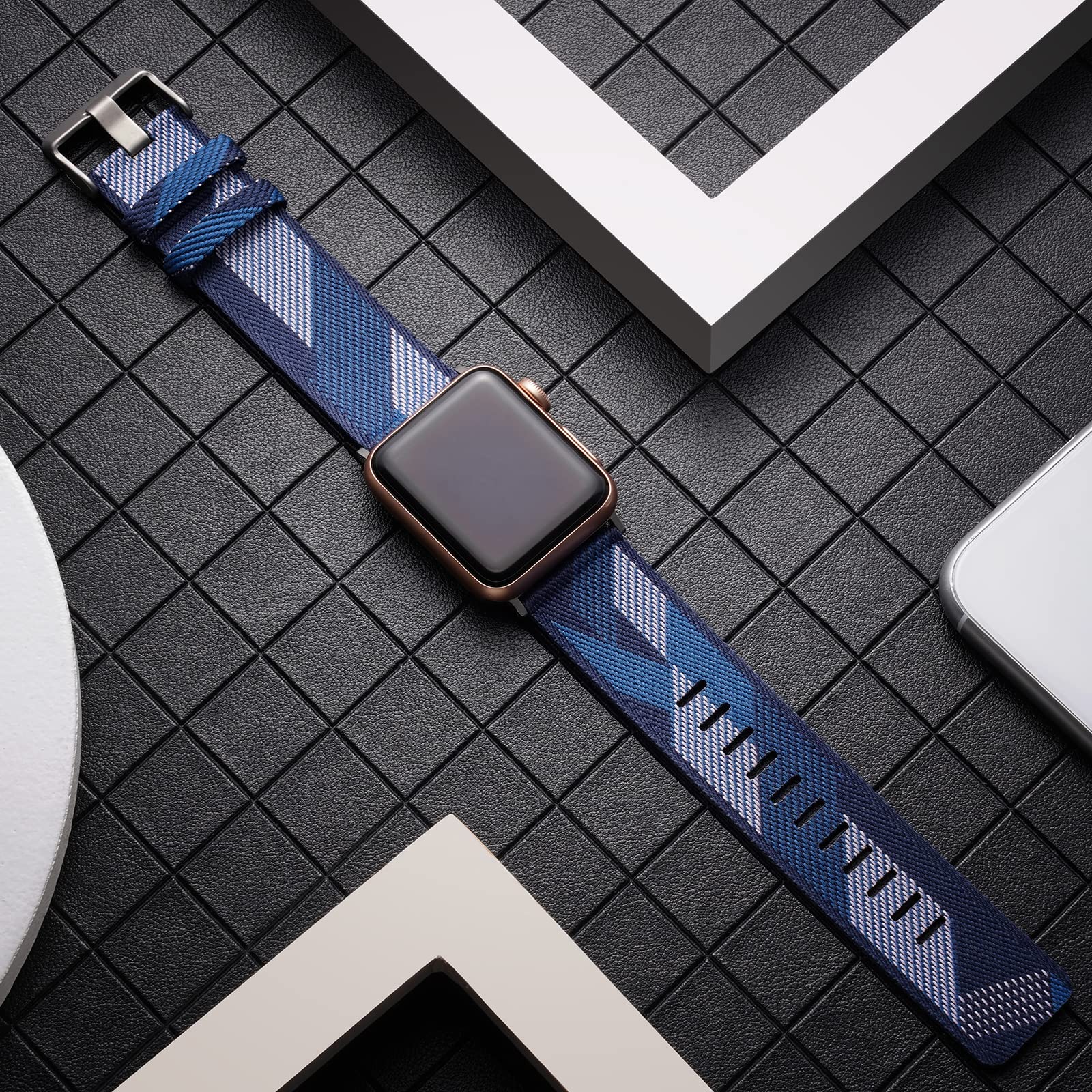 Soft Fabric Apple Watch Band Compatible for Series 10/9/8/7/6/5/4/SE/3/2/1 - 40mm Breathable Wrist Strap for Women & Men - Perfect for Sports, Workouts & Everyday Wear