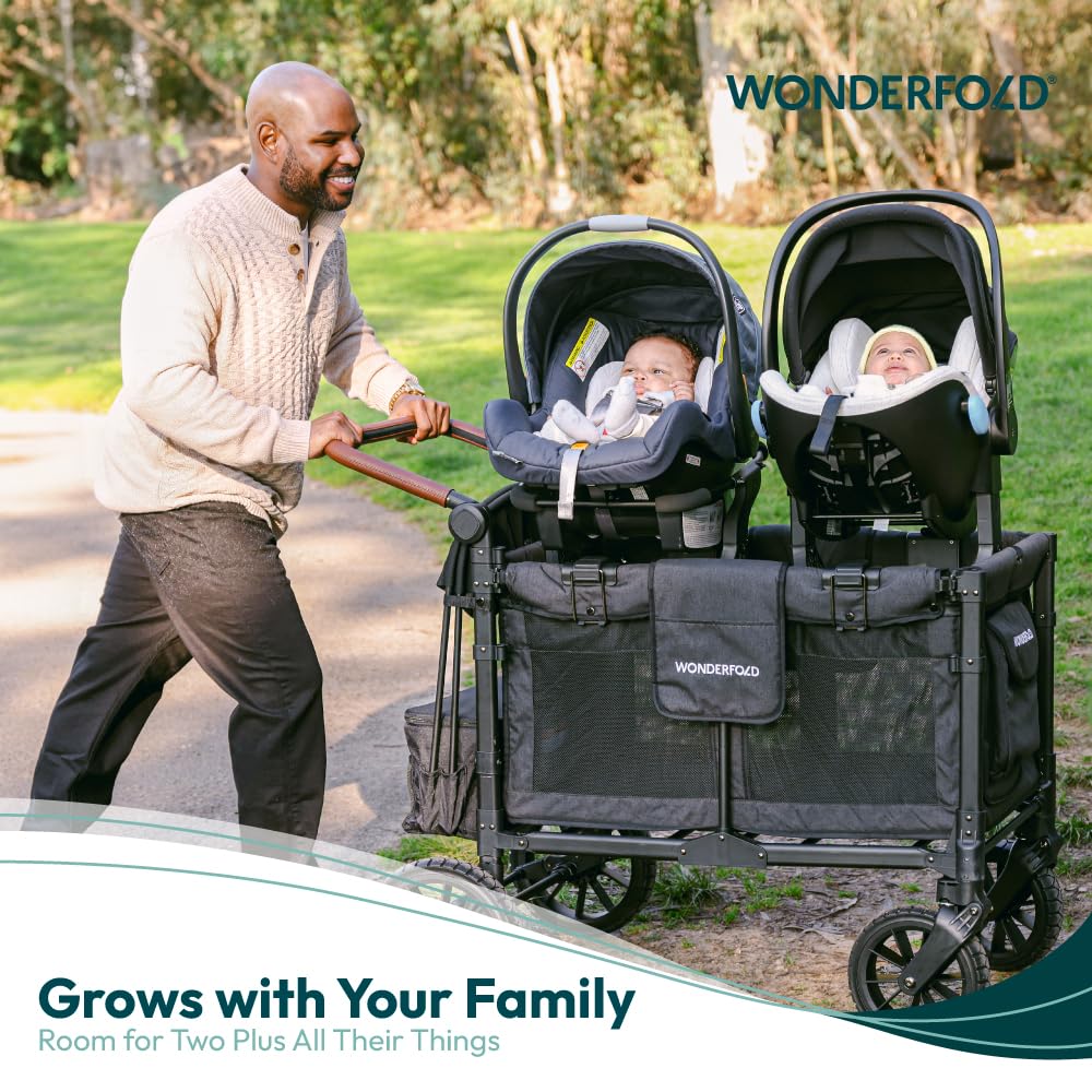 WONDERFOLD W4 Series Infant Car Seat Adapter - 360° Rotating Chicco Car Seat Compatible | Easy Installation & Folds with Stroller Wagon | Perfect for Travel, Shopping & Family Outings