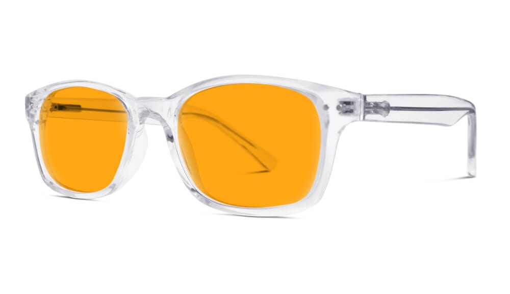 SunDown Lucent Blue Light Blocking Glasses - Crystal Clear Lens for Eye Strain Relief & Better Sleep | Computer, Gaming & Nighttime Use