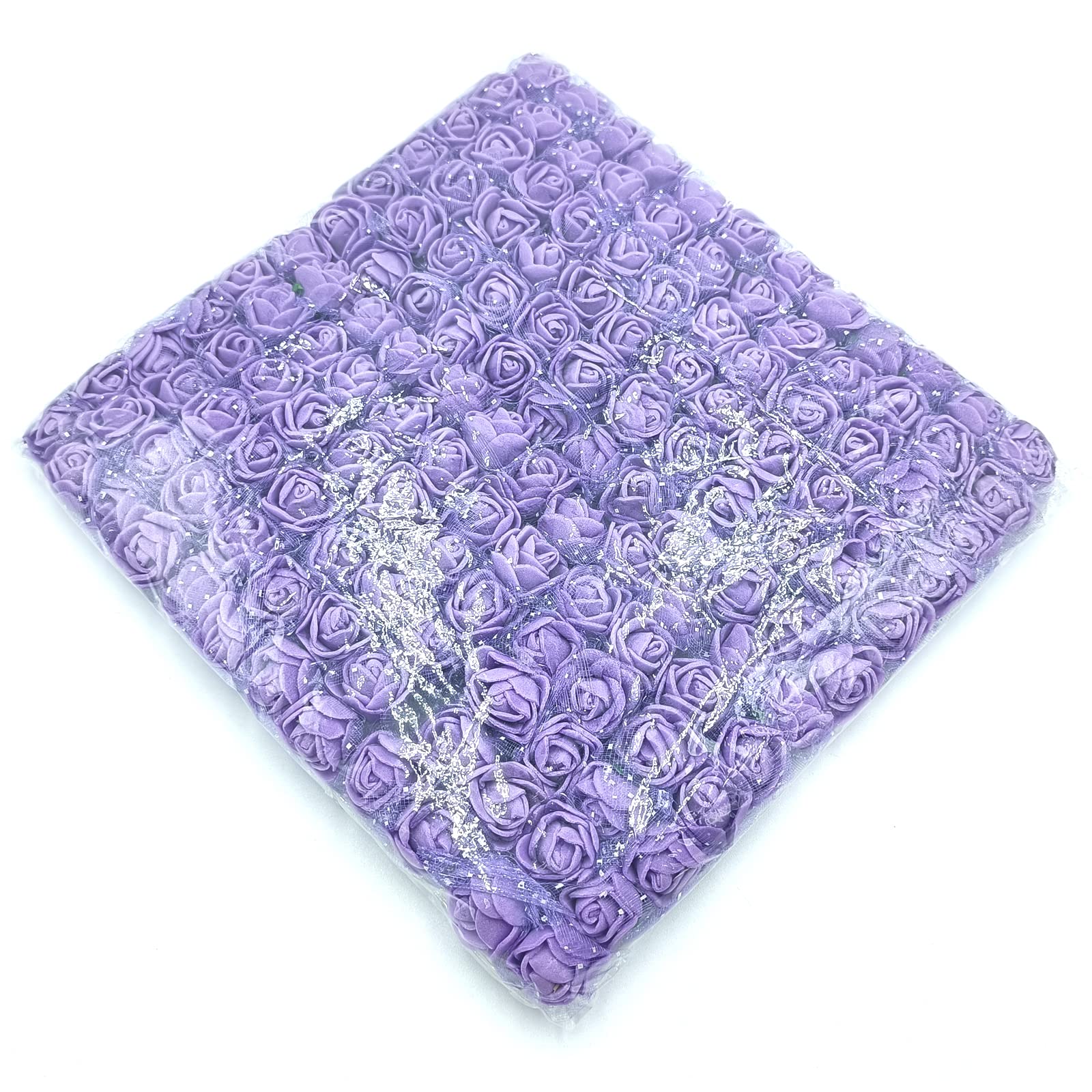 144pcs Mini Artificial Foam Roses - Fake Flower Heads for Wedding Bouquets, Bridal Arrangements, DIY Crafts, Scrapbooking, Home & Party Decorations (Purple) - Perfect for Centerpieces, Table Settings, Gift Toppers and Craft Projects