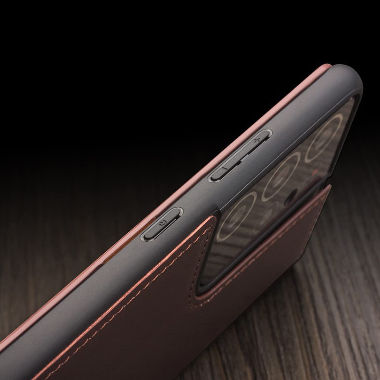 Genuine Cowhide Leather Wallet Case for Samsung Galaxy S21 Ultra - Handmade Flip Cover with Card Holder & Kickstand, TPU Shell Folio Protection (Brown) | Perfect for Business, Travel & Everyday Use
