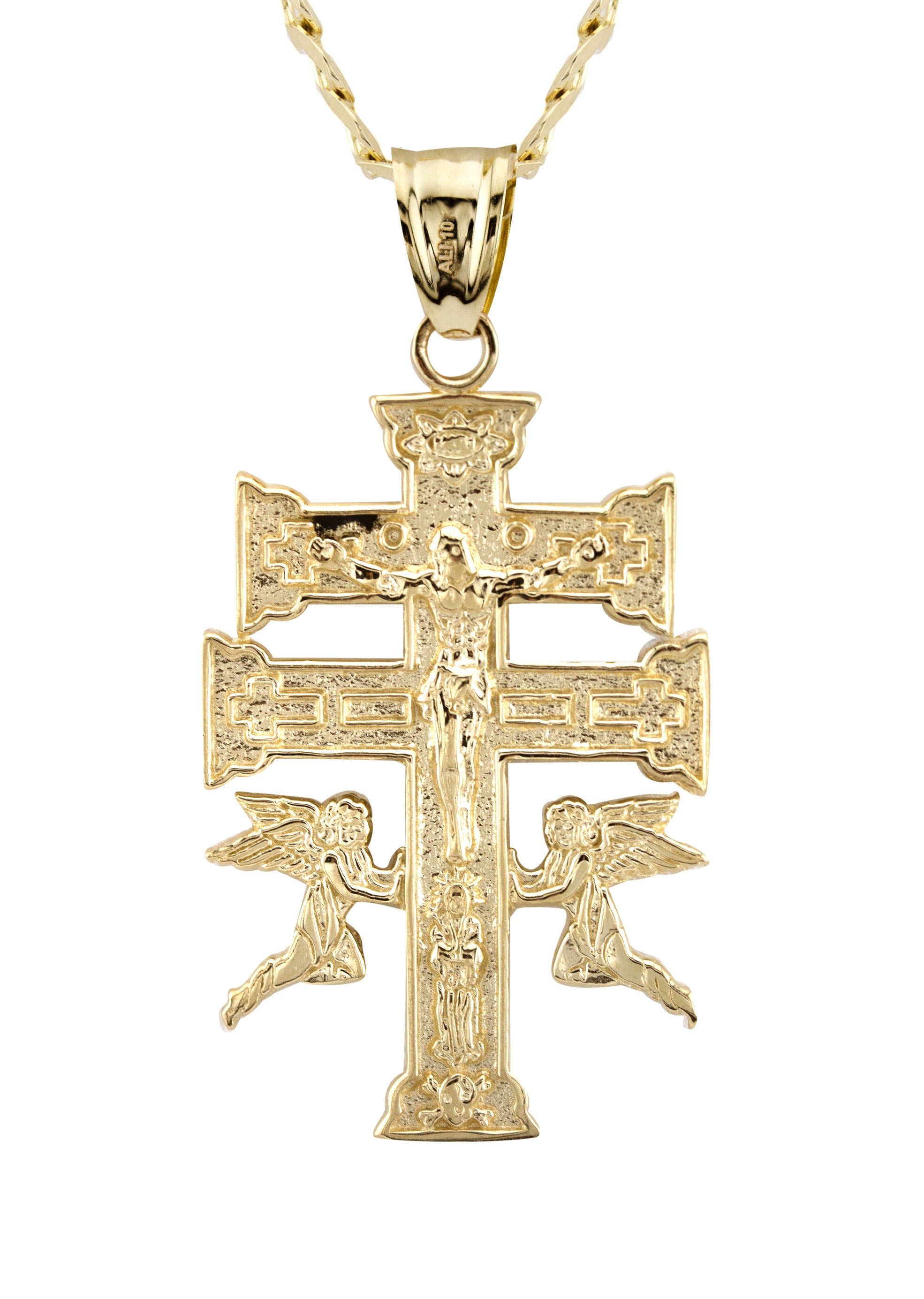 10K Yellow Gold Cross Necklace for Women & Men - Small 6g & Large 17g Options - Perfect for Daily Wear, Gifts & Religious Occasions