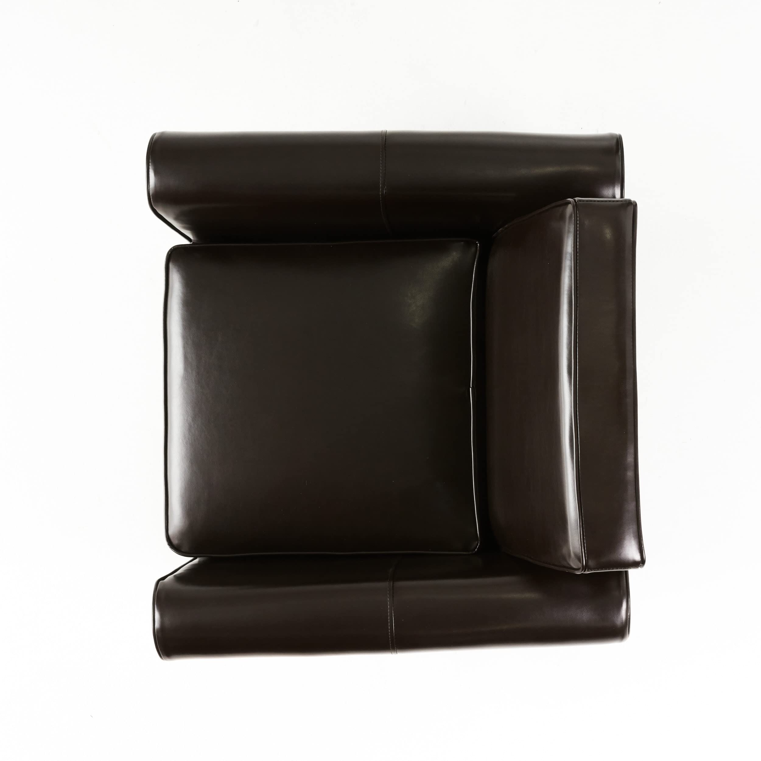 Freemont Genuine Leather Club Chair in Chocolate Brown - Premium Comfort for Living Room, Office & Library