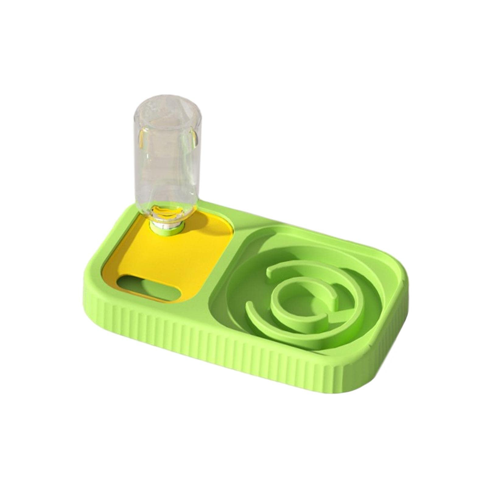 Durable Slow Feed Pet Bowl - No-Spill Automatic Dog & Cat Feeder for Small & Large Breeds | Green Pet Food Dispenser | Perfect for Mealtime Portion Control & Mess-Free Feeding | Ideal for Puppies, Kittens & Senior Pets
