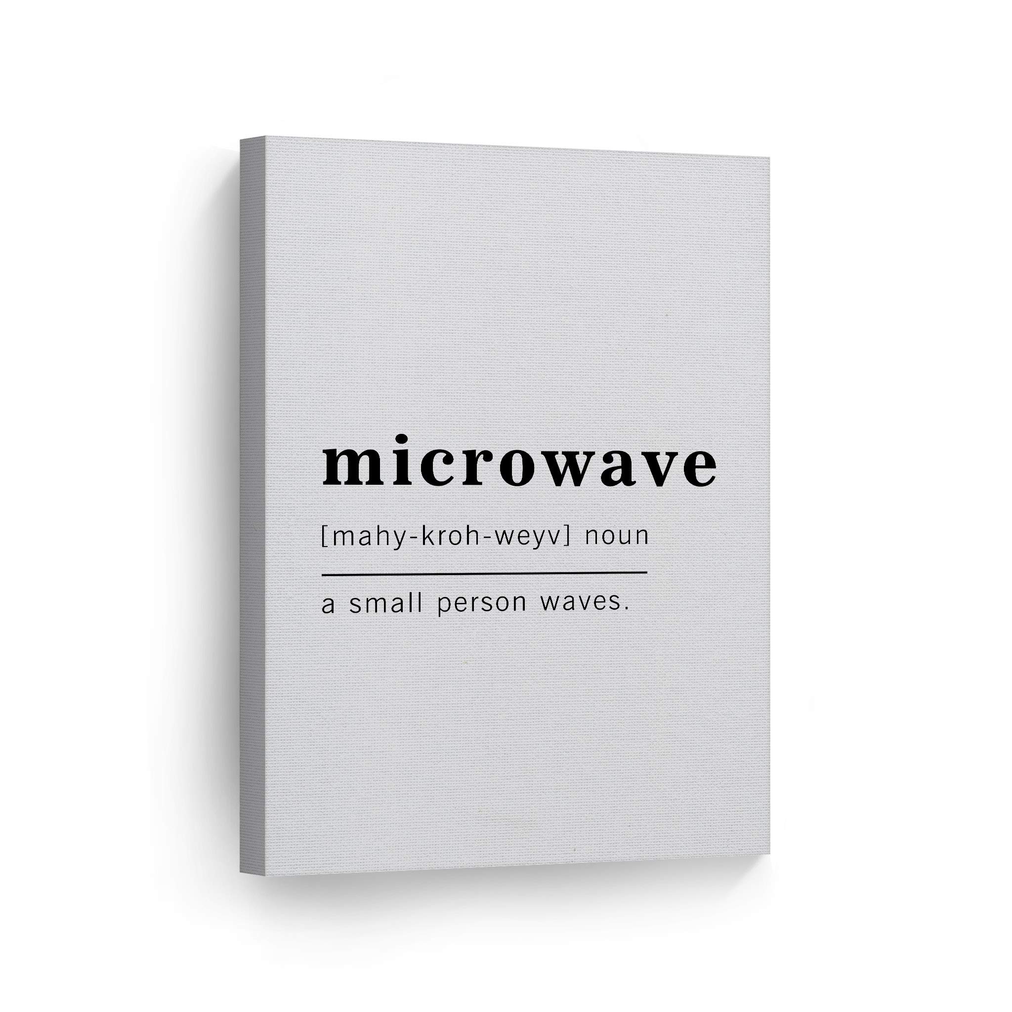 Funny Microwave Definition Canvas Print - Inspirational Quote Wall Art for Office, Living Room, Bedroom & Bathroom - Ready to Hang Home Decor (40x30 inches, Made in USA) - Perfect Gift for Kitchen Lovers & Home Renovation Projects