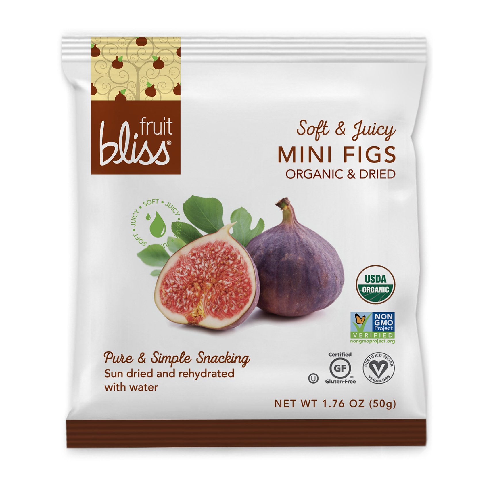 Organic Turkish Dried Figs - Sweet, Soft & Juicy Sun-Dried Fruit Snacks - Non-GMO, Gluten-Free, Vegan Healthy Treats (12 Pack of 1.76oz Mini Bags) - Perfect for On-the-Go Snacking, Lunch Boxes & Healthy Desserts