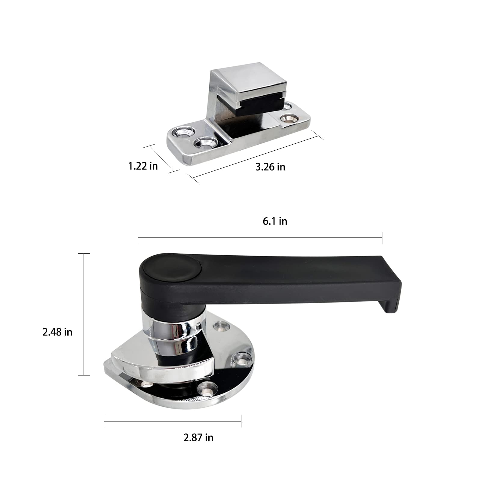 Industrial Oven Freezer Black Handle Lock Latch Assembly - Airtight Door Security with Silver Tone (Right Side) - Perfect for Commercial Kitchens, Food Storage & Laboratory Equipment