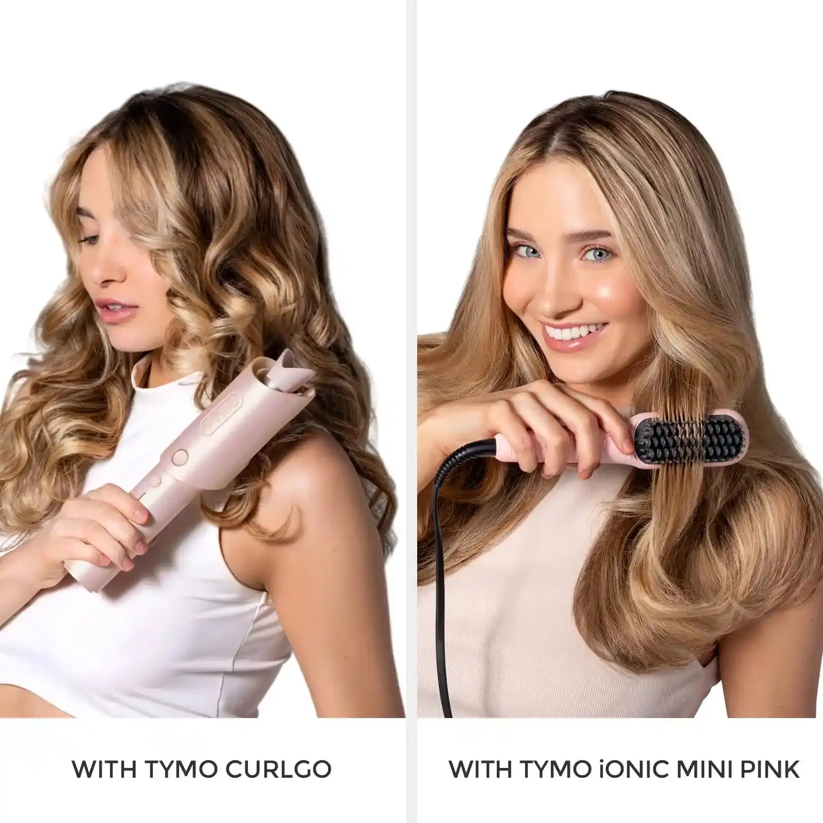 CURLGO Ionic Mini Pink Hair Straightener - Free Gift Included | Professional Flat Iron for Smooth & Shiny Hair at Home or Salon