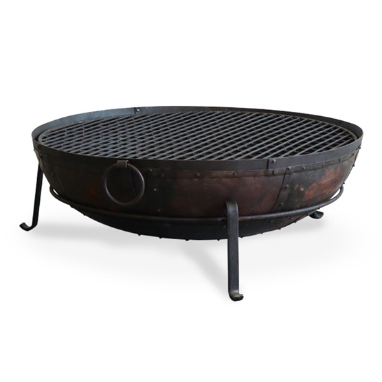 Premium Sahar Kadai Fire Bowl Set - 100cm Large Outdoor Fire Pit for Backyard, Patio & Camping - Perfect for Bonfires, BBQ & Relaxing Evenings
