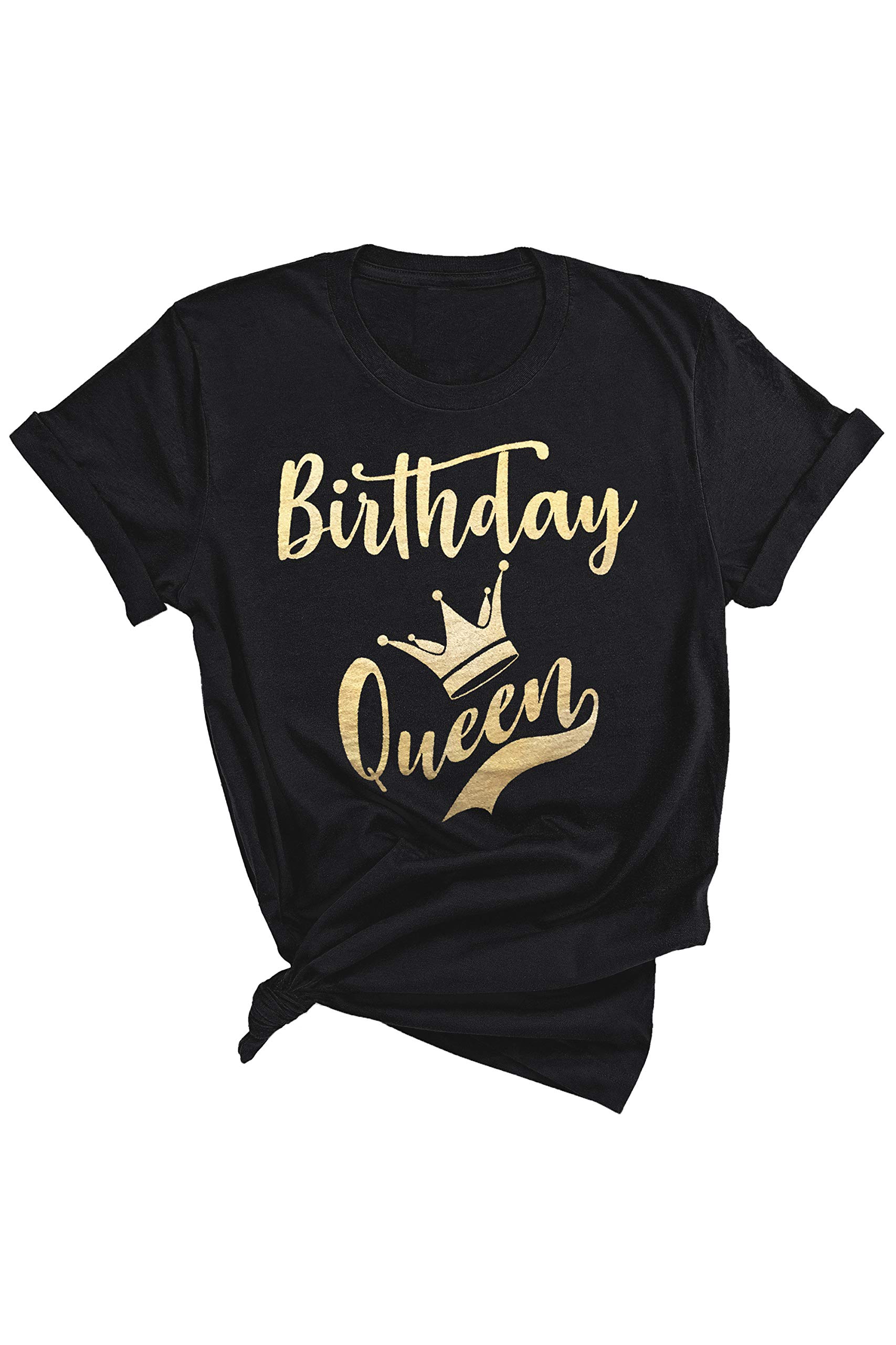 Birthday Queen T-Shirt for Women - 100% Soft Cotton Comfort - Perfect Birthday Gift for Mom & Party Outfit Idea - Great for Celebrations, Girls Night Out & Special Occasions