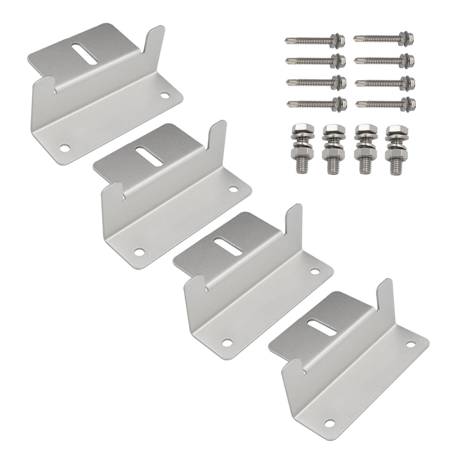 JISADER Solar Panel Mounting Z Brackets - Heavy Duty Rust-Free Roof Mounting Brackets for RV, Trailers & Marine Applications - Perfect for Off-Grid Solar System Installation