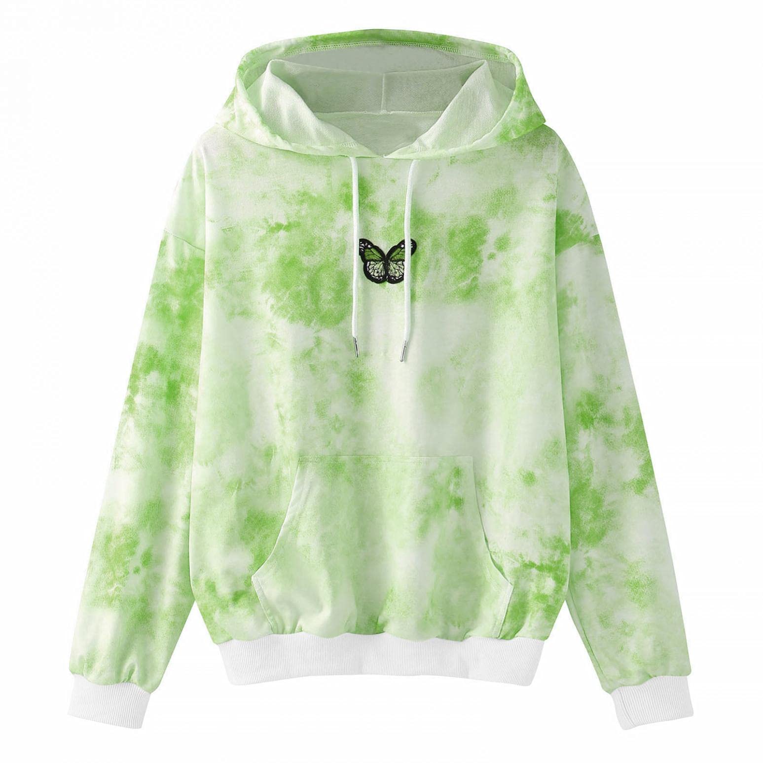 ONHUON Women's Butterfly Printed Hoodie - Warm Pullover Sweatshirt with Long Sleeves, Loose Fit Hooded Tops for Casual Wear, Fall & Winter Fashion | Perfect for Daily Outfits, Lounging, and Outdoor Activities