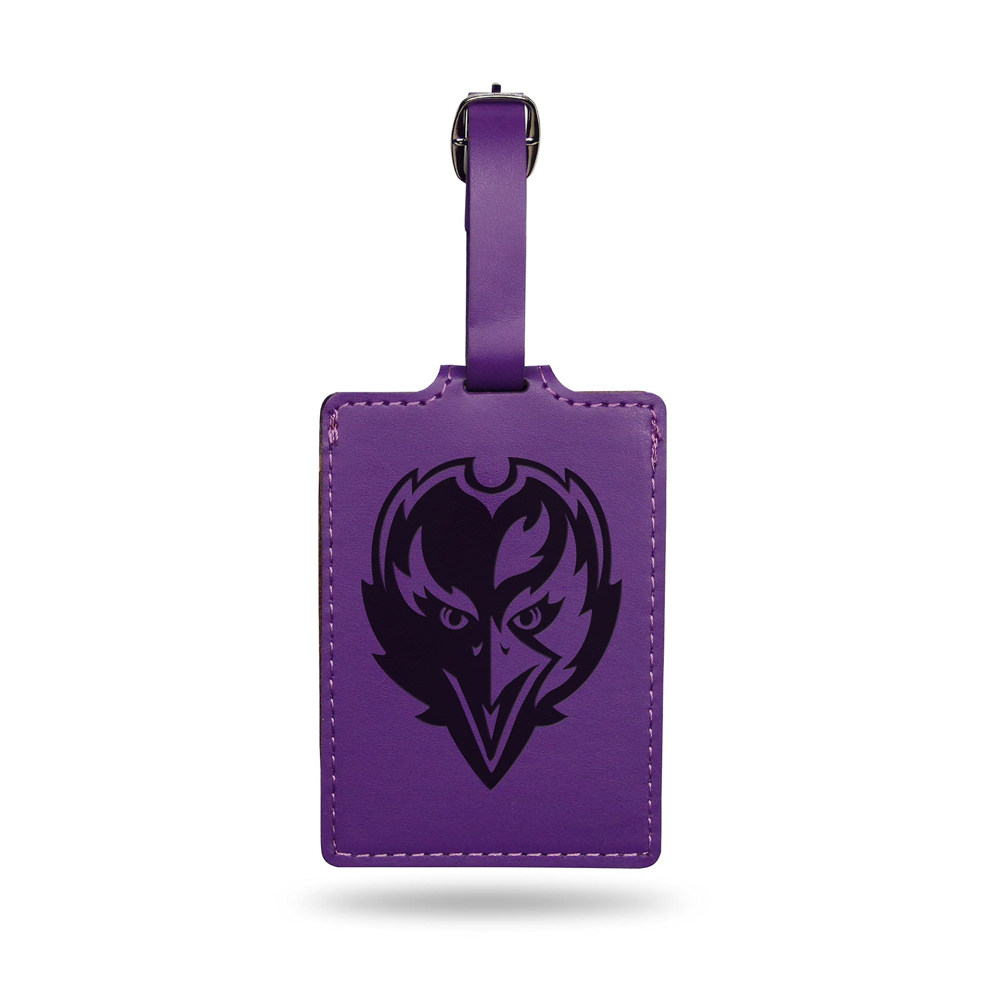 NFL Baltimore Ravens Purple Laser Engraved Ultra Suede Luggage Tag with ID Card Holder - Perfect for Travel, Sports Fans & Team Spirit Accessories