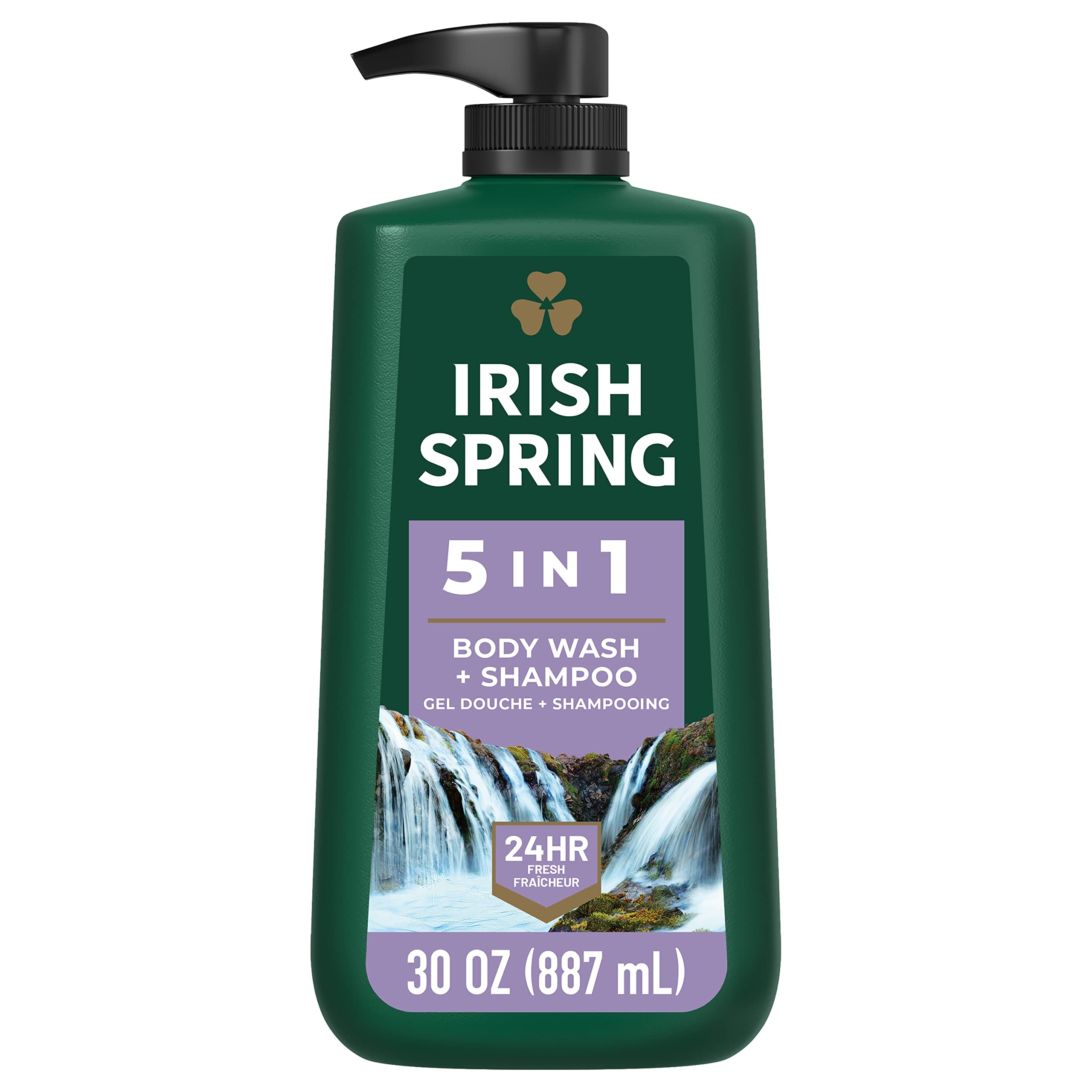 Irish Spring Men's Body Wash Pump - 5 in 1 Hydrating Shower Gel for Men with Refreshing Scent | Daily Shower Essential for Gym, Work & Active Lifestyle