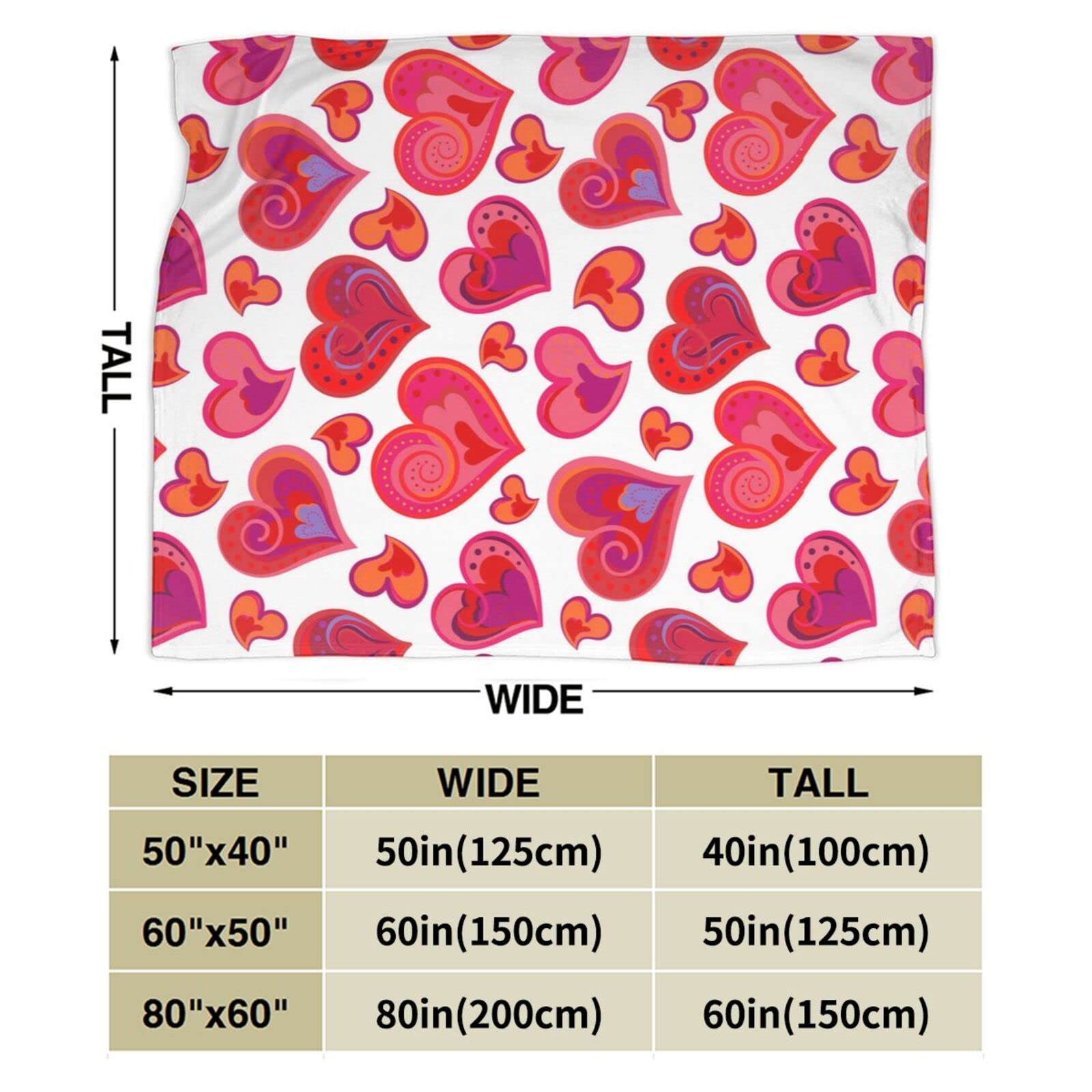 Valentine's Day Red Heart Fleece Blanket - 50