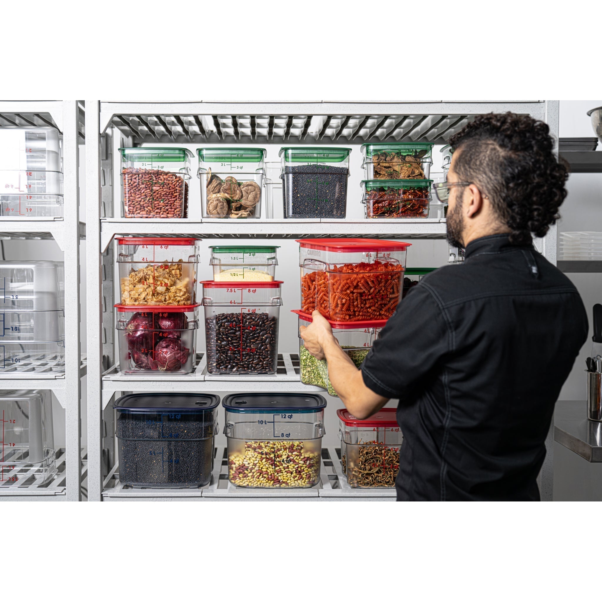 Cambro 18SFSPROCW135 18-Quart Clear Square Polycarbonate Food Storage Container - Commercial Kitchen & Meal Prep for Restaurants, Catering & Bulk Food Storage