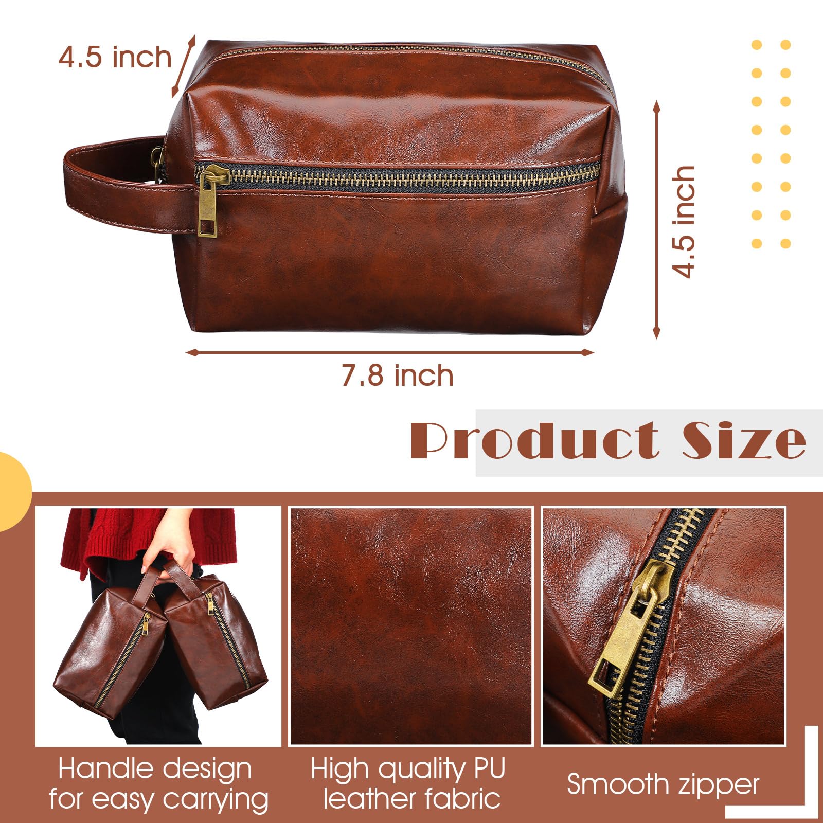 Premium 10-Piece Leather Toiletry Bag Set for Men - Groomsmen Gifts, Travel Shaving Kit & Cosmetic Organizer - Wedding Favors, Anniversary & Grooming Essentials (Dark Brown) - Perfect for Travel, Bachelor Parties & Luxury Gift Giving