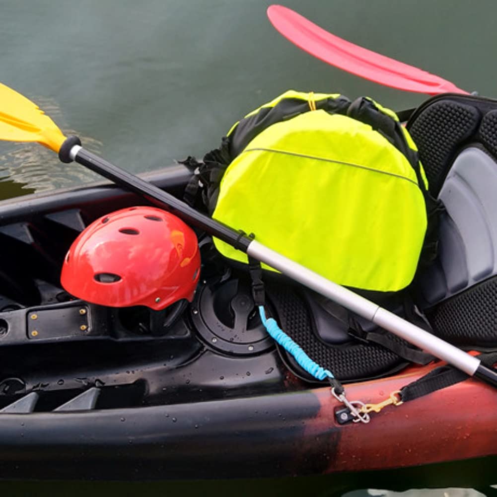 3 PCS Adjustable Kayak Paddle Leash - Stretchable Coiled Rod Lanyard for Kayaking & Fishing Gear | Secure Your Paddles & Poles While Kayaking, Canoeing or Fishing