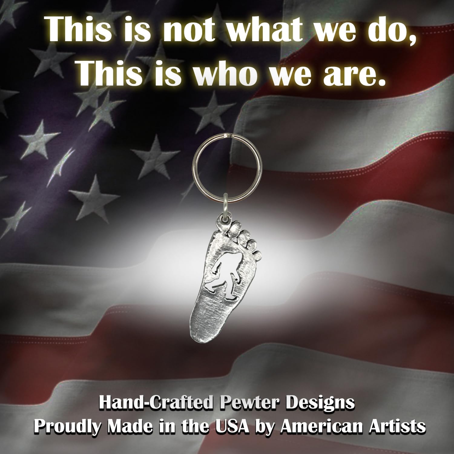Bigfoot Footprint Keychain - 2.5