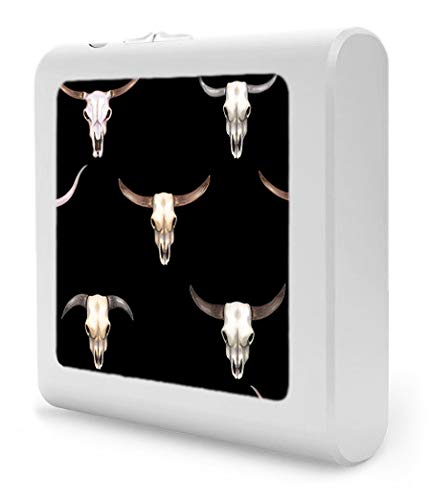 Dimmable LED Night Light with Auto On/Off Sensor, Adjustable Brightness & Warm White Light - Perfect for Bathroom, Hallway, Nursery & Bedroom - Longhorn's Black Plug-in Nightlight (Image by Dan Morris)