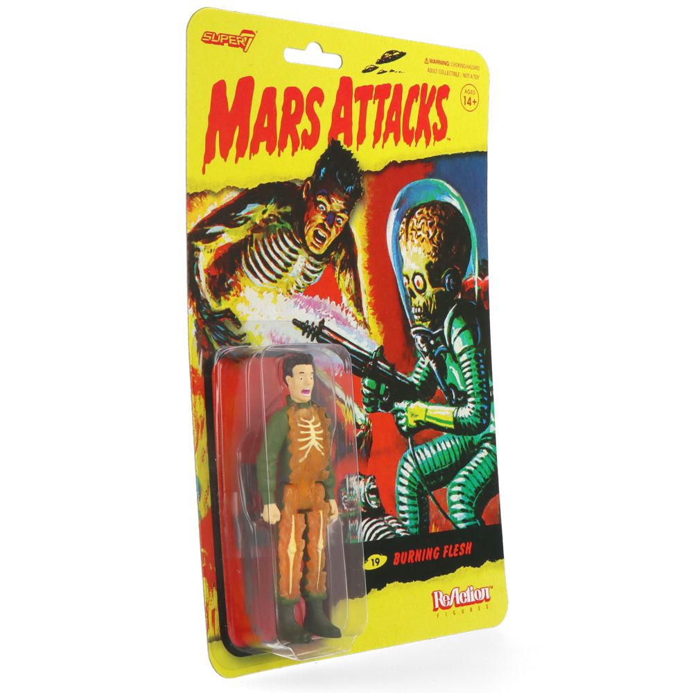 Mars Attacks Burning Flesh ReAction Figures - Collectible Alien Invasion Movie Toys for Sci-Fi Fans & Pop Culture Enthusiasts - Perfect for Display, Gifts, and Themed Collections