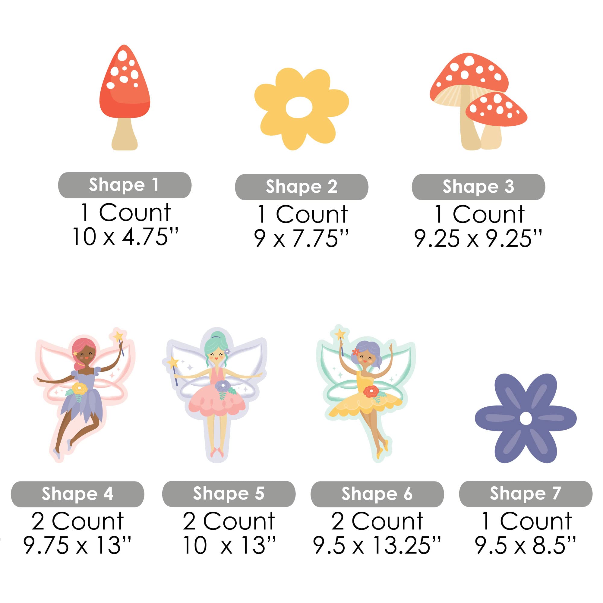 Big Dot of Happiness Let’s Be Fairies - 10-Piece Outdoor Fairy Garden Decor Set with Flowers & Mushrooms for Birthday Parties, Lawn & Yard Decorations | Perfect for Garden Themed Events, Kids Birthday Decor & Magical Backyard Displays