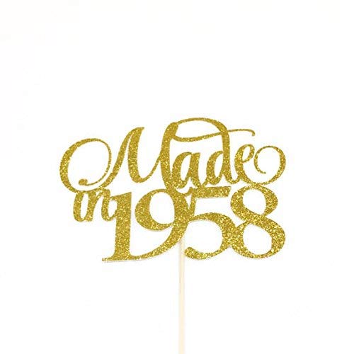 Vintage 1958 Cake Topper - Elegant Birthday & Anniversary Cake Decorations for Weddings, Parties & Special Celebrations