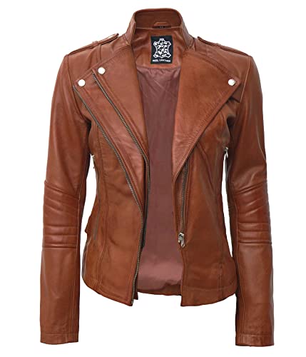Monica Tan Leather Jacket Women