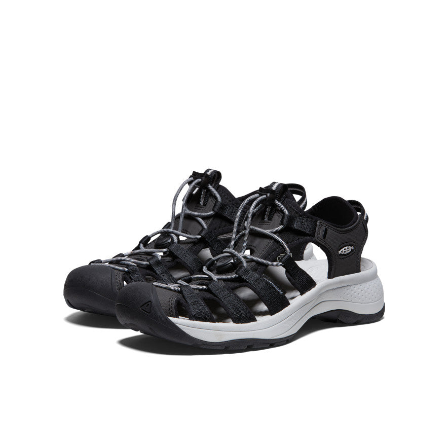 Women's Astoria West Sandal - Comfortable Casual Black & Grey Sandals for Walking, Beach & Summer Outfits