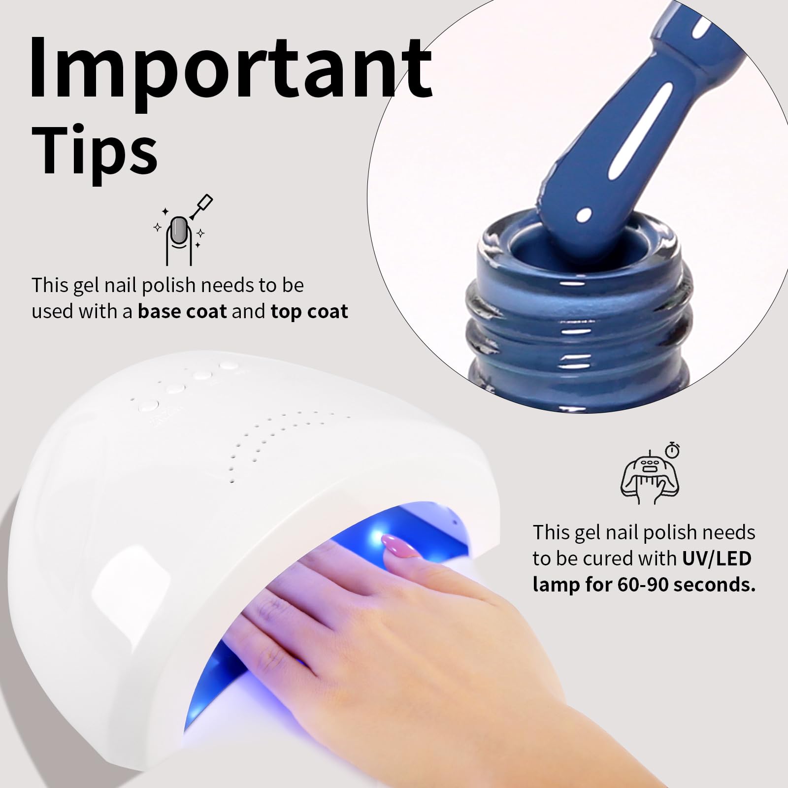 Blueberry Blue UV LED Gel Nail Polish - 0.54oz Salon Quality for Home Manicure | Fall/Winter Nail Art